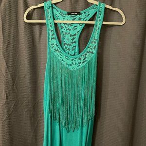 Gee Gee Turquoise Frilled Tank Top